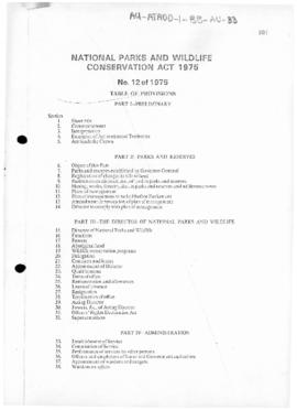 Australia, National Parks and Wildlife Conservation Act 1975