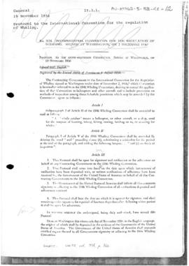 Protocol to the International Convention for the Regulation of Whaling, signed at Washington on 2...