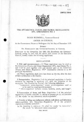 New Zealand, Antarctica Act (Fauna and Flora) Regulations 1971, amendment no. 1