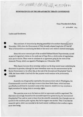 Sixteenth Antarctic Treaty Consultative Meeting, Bonn, Information paper 83 "Reminiscences o...