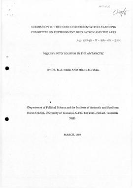 Herr, Richard and Hall, Robert "Submission to the House of Representatives Standing Committe...