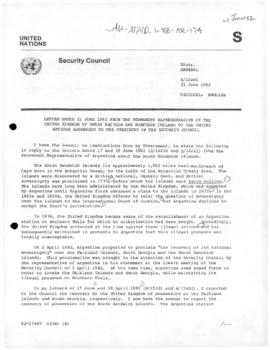 British note to the United Nations Security Council notifying the recovery by the United Kingdom ...
