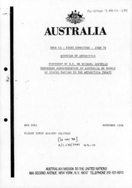 Australia, Department of Foreign Affairs, Australian Mission to the United Nations "Statemen...