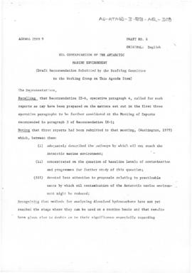 Tenth Antarctic Treaty Consultative Meeting (Washington) Non-paper "Oil contamination of the...