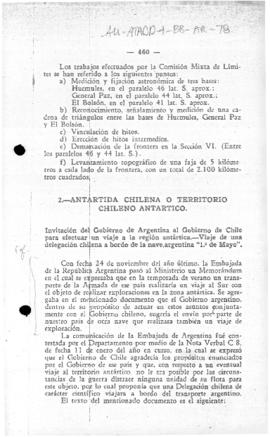 Argentine memorandum to Chile proposing a joint Antarctic expedition