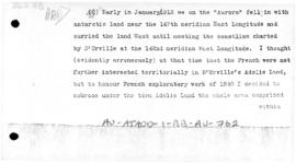 Australasian Antarctic Expedition, Report of Douglas Mawson taking possession of land at Cape Den...