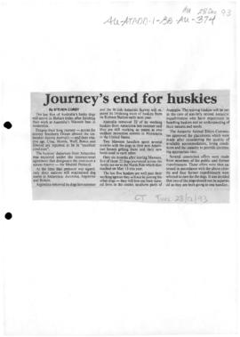 Corby, Steven "Journey's end for huskies" Canberra Times