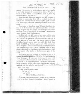 Record of claim on behalf of the United States to Marie Byrd land
