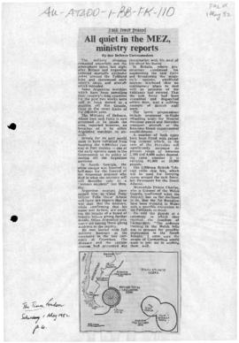 Press articles concerning the Falkland Islands/Malvinas conflict, May 1982