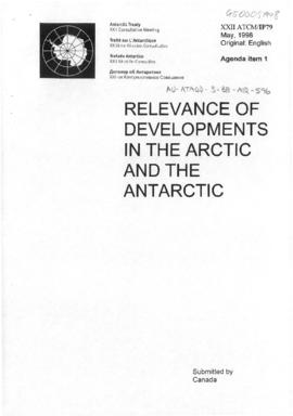 Twenty-second Antarctic Treaty Consultative Meeting (Tromsø) Information paper 79 "Relevance...