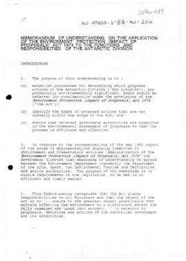 Australia, Memorandum of understanding on the application of the environment protection (Impact o...