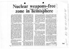 Press article "Nuclear weapons-free zone in hemisphere" Canberra Times