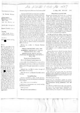 Australia, Parliamentary debates, Senate, Whale Protection Bill 1980, Continental Shelf (Living N...