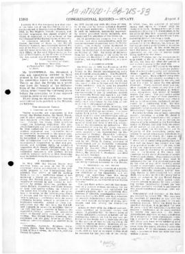 United States Congressional Record, Senate, discussion concerning ratification of the Antarctic T...