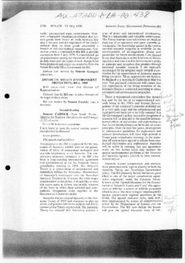 Parliamentary debates, House of Representatives, Antarctic Treaty (Environment Protection) Bill 1980