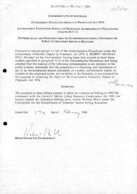 Australia, Environment Protection (Impact of Proposals) Act 1974, Determination