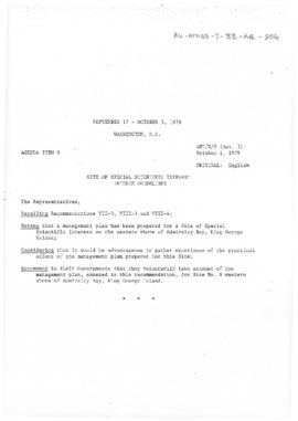 Tenth Antarctic Treaty Consultative Meeting (Washington) Working paper 9 Revision 3 "Site of...