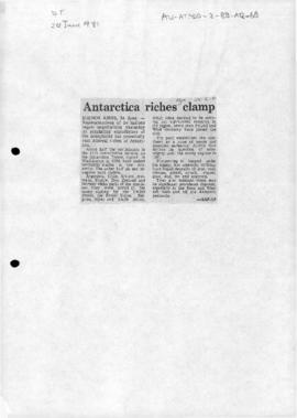 Press articles concerning Antarctic Treaty discussion of minerals