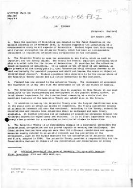 Finland, United Nations General Assembly, document A/39/583(Part II)
