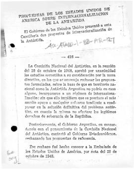 Account of the Argentine note in reply to the United States proposals for the discussions on the ...