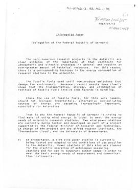 Preparatory meeting for Fifteenth Antarctic Treaty Consultative Meeting, Paris, Working paper 10 ...