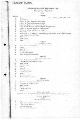 Falkland Islands, Mining (Mineral Oil) Regulations, 1964