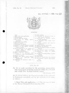 New Zealand, Marine Mammals Protection Act 1978