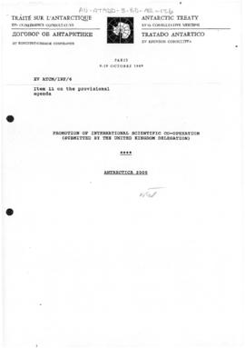 Fifteenth Antarctic Treaty Consultative Meeting, Paris, Information paper 6 "Promotion of in...