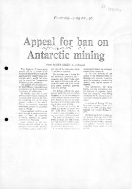 Press articles concerning mining and world park Antarctica