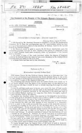 British Colonial Office memorandum concerning definition of Graham Land
