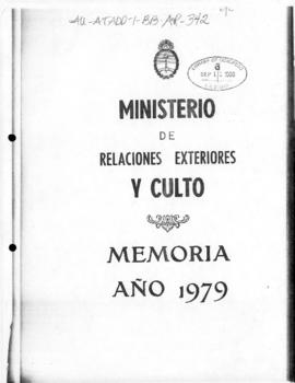 Argentina, Ministry of Foreign Affairs and Worship, Memoria 1979