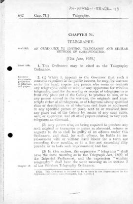 Falkland Islands, Telegraphy Ordinance, no 8 of 1939