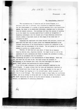 Argentine communique concerning the programme of negotiations with the United Kingdom