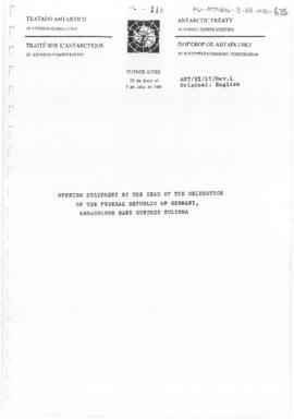 Eleventh Antarctic Treaty Consultative Meeting (Buenos Aires), Working paper 17 Revision 1 "...