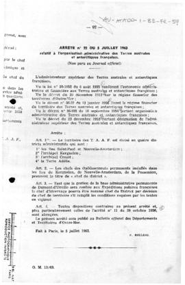 Order no. 22 amending order no. 11 of 20 October 1956 dividing the territory of French Southern a...