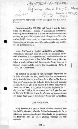 Report of the Argentine Ministry of Foreign Affairs on the question of the delimitation of Argent...