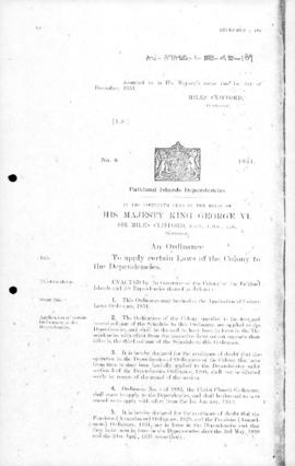Falkland Islands Dependencies, Application Ordinance, no 6 of 1951