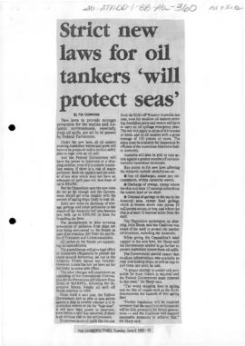 Cumming, Fia "Strict new laws for oil tankers 'will protect seas" Canberra Times
