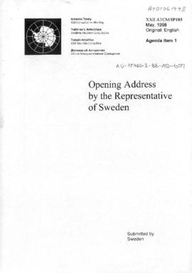 Twenty-second Antarctic Treaty Consultative Meeting (Tromsø) Information paper 103 "Opening ...