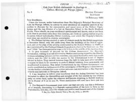 British note to Chile informing the Chilean Government of action taken to remove the Chilean buil...
