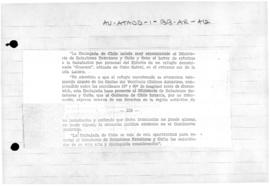 Chilean note to Argentina reserving Chilean rights in relation to shelter of Guarani, and Argenti...