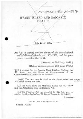 Heard Island and McDonald Islands Act 1963