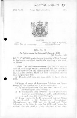New Zealand, Foreign Affairs Amendment Act