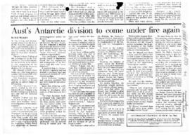 Neales, Sue "Aust's Antarctic division to come under fire again" Financial Review