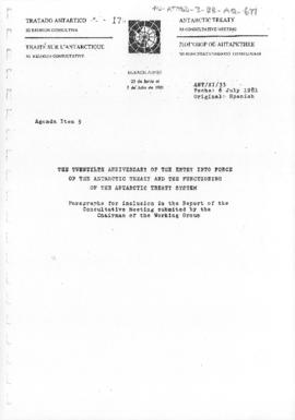 Eleventh Antarctic Treaty Consultative Meeting (Buenos Aires), Working paper 33 "The twentie...