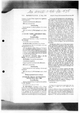 Parliamentary debates, House of Representatives, Antarctic Treaty (Environment Protection) Bill 1980