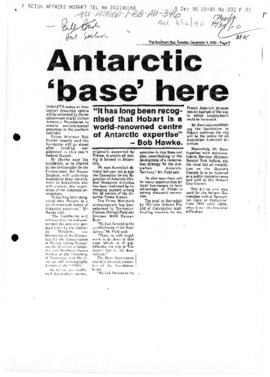 "Antarctic 'base' here" The Southern Star