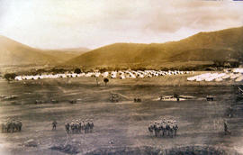 Soldiers being drilled at Claremont Military Camp