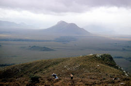 Walkers on ridge overlooking Mount Solitary