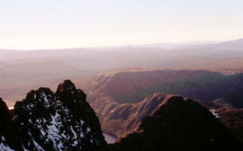 View across Cradle Mountain ridges to the north